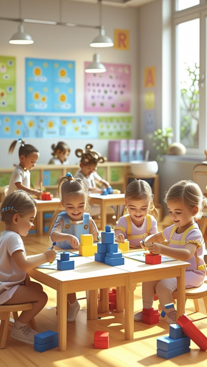 أطفال يلعبون في حضانة أهداف البراعم