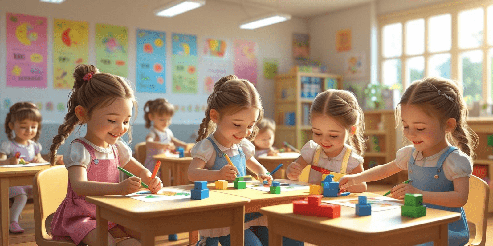 أطفال يلعبون في حضانة أهداف البراعم